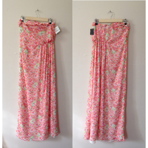 Zara Dresses | Zara Pink Floral Summer Strapless Maxi Dress Nwt | Poshmark